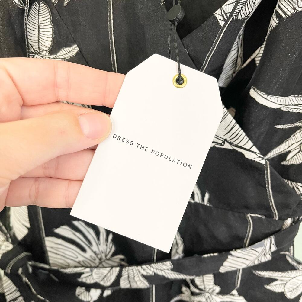 Dress The Population Delphine Wrap Dress Small Feminine Romantic Party Date NWT - Picture 10 of 11